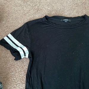 Black white stripe crop top